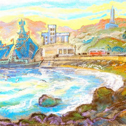Pastel, paper, 35x45 cm., "City of Severomrsk, capital of the Northern Fleet", - Products