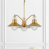 Colin 3-Light 22" Adjustable Iron LED Chandelier, Brass Gold by JONATHAN Y