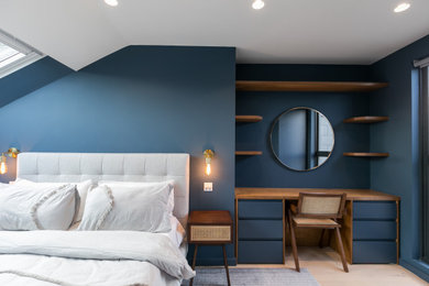 Modern bedroom in London.