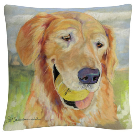 Pat Saunders-White 'Gus' 16"x16" Decorative Throw Pillow