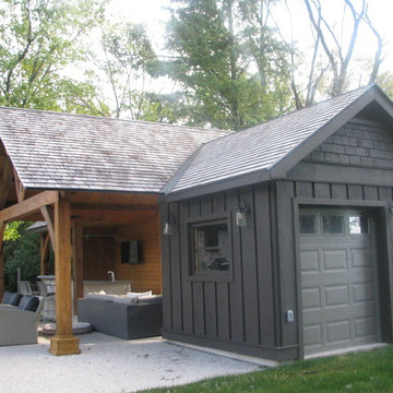Post and Beam beside a pool