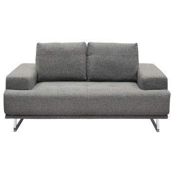 Russo Loveseat With Adjustable Seat Backs, Space Gray Fabric