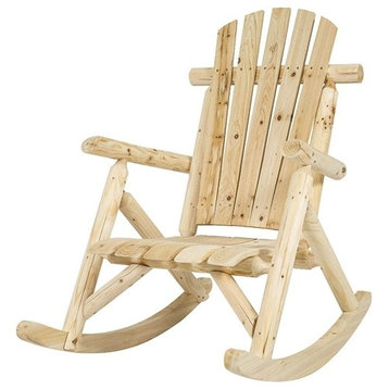 Beautiful Outdoor Wooden Log Rocking Chair