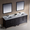 Fresca Oxford 84" Espresso Traditional Double Sink Bathroom Vanity