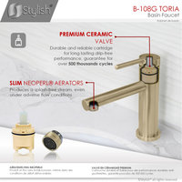 STYLISH Single Handle Modern Bathroom Faucet Basin Sink Faucet, Gold Finish