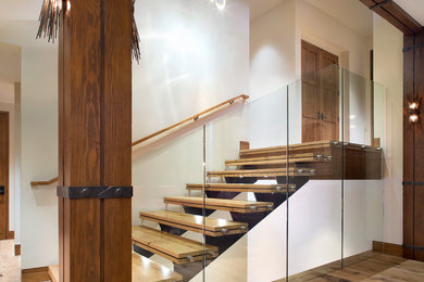Inspiration for a contemporary staircase remodel in Denver