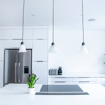 Matt Slab Blue Kitchen
