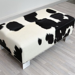 Cowhide Ottomans with Metal Legs - Footstools And Ottomans
