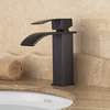 Chiasso Single Handle Waterfall Black Deck Mounted Bathroom Faucet, 3