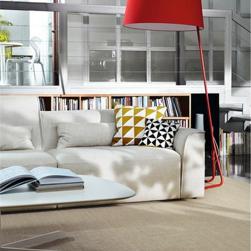 Sextans Floor Lamps - Matte Red Base Finish - Garland Red Shade
