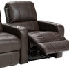 Seatcraft Millenia Leather Home Theater Seating Power Recline Cup Holders, Brown