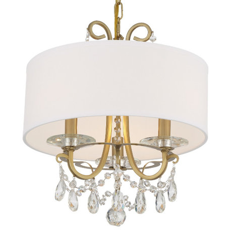 CRYSTORAMA 6623-VG-CL-MWP Othello 3 Light Vibrant Gold Chandelier