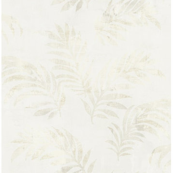 Palm Leaves Wallpaper in Gold & Grey HK91405 from Wallquest