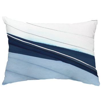 Boat Bow Wood 14"x20" Nautical Decorative Outdoor Pillow, Blue