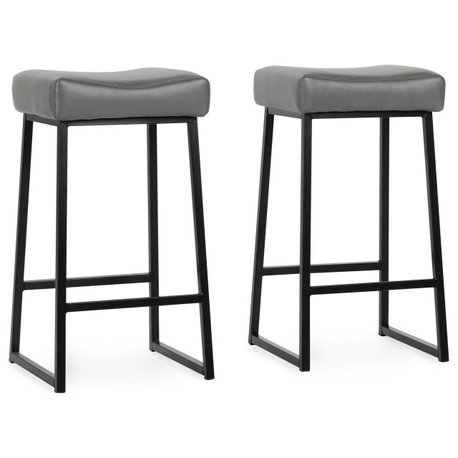 Amber 26" Counter Stool, Set of 2, Smokey Gray