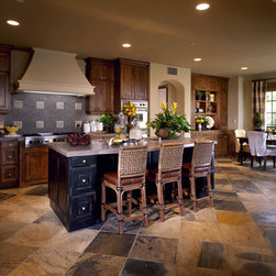 BURNT SIENNA WITH RUSTIC BLACK KITCHEN - Kitchen Cabinetry