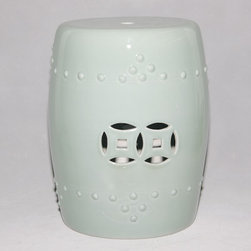 Celadon Garden stool - Accent And Garden Stools