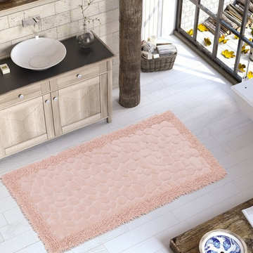 Chiara Rose Luxury Soft Cotton Patterned Bath-Mat, 1 Piece, Machine Washable