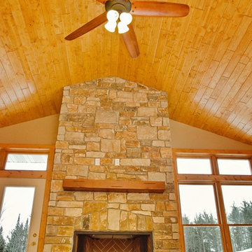 Ceiling and Fireplace View
