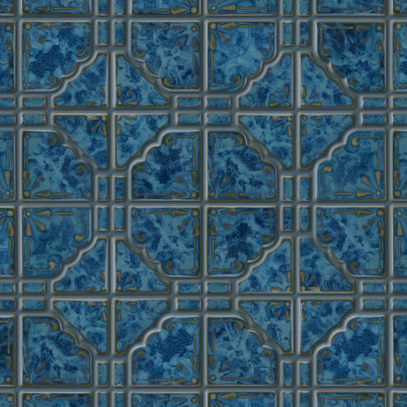 Hudson Moonbeam Porcelain Mosaic Floor and Wall Tile, Pacific Blue
