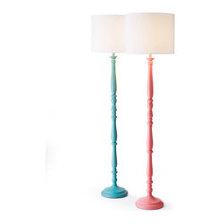 Teal Courtney Floor Lamp - Floor Lamps