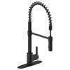 Ultra Faucets UF17407 Matte Black Euro Single-Handle Spring Spout Kitchen Faucet