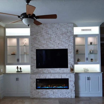 Sattan custom fireplace feature wall