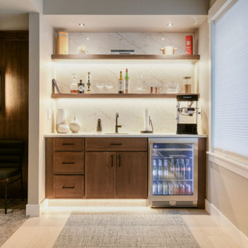 Luxury Basement Remodel | Custom Media Lounge, Wet Bar & Spa Bathroom