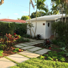 patio walkway to house