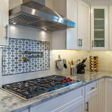 Navy Blue Island Kitchen