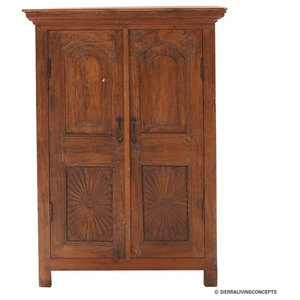 Sierra Nevada Traditional Solid Wood Large Wardrobe Armoire with Drawers -  Transitional - Armoires And Wardrobes - by Sierra Living Concepts | Houzz