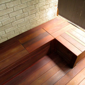 Ipe Deck with Sandbox & Seat Storage + Artificial Turf