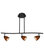 3 Lights Serpentine Light 120V GU-10 50W, Black Finish, Mesh Rust