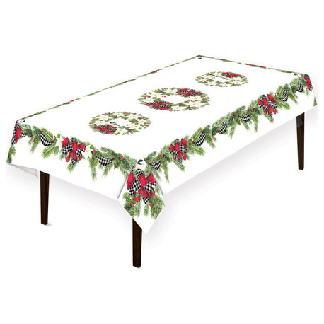 Laural Home Christmas Trimmings 70" X 144" Tablecloth