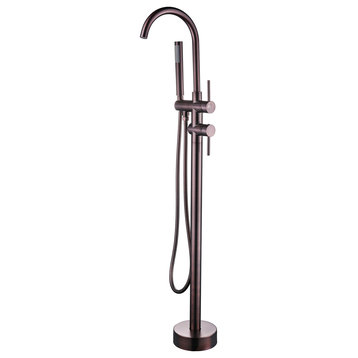Freestanding Double Handle Clawfoot Tub Faucet, Brown