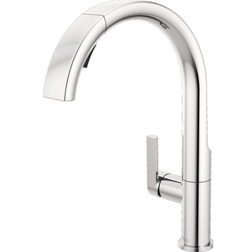 Swivel Kitchen Faucet, Single Handle and Pull Down Sprayer, Chrome