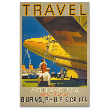 Vintage Apple Collection 'Art Deco Airplane Travel' Canvas Art, 16" x 24"