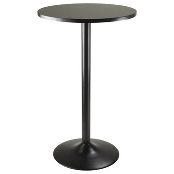 Obsidian Round Pub Table, Black