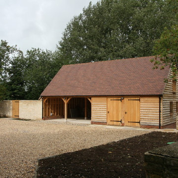 Rookery Farm- refurbishment of barns with new oak framed garage
