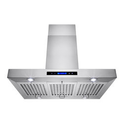 AKDY - AKDY AK-ZGL9010-1 Euro Stainless Steel Island Mount Range Hood, 36" - Range Hoods And Vents