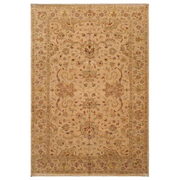 6'x8'9'' Hand Knotted New Zealand Wool Agra Oriental Area Rug Tan, Rust