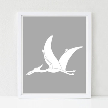 Dinosaur Nursery Art, Pterodactyl, Kids bedroom decor