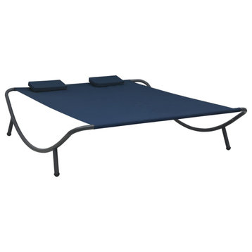 Vidaxl Outdoor Lounge Bed Fabric Blue