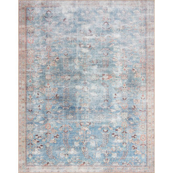 Loloi Wynter Wyn-06 Vintage and Distressed Rug, Teal and Multi, 3'6"x5'6"