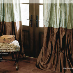 DrapeStyle Borderd Silk Custom Drapery - Curtains