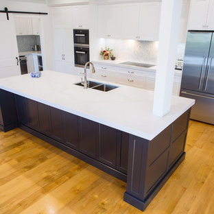 Hamptons kitchen with combined butlers pantry and laundry