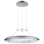 elan - elan Joez LED Chandelier/Pendant 83623 - Chrome - A band of metal in a Chrome Finish wraps a circle of Clear Angled Crystals to create a look and fixture sure to add stunning style to a space.