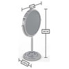 Recessed Base Free Standing Mirror With 5x and 1x Magnification, Chrome, Chrome