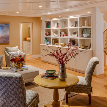 Living Room Built Ins - Sea Change - Custom Home - Cape Cod, MA