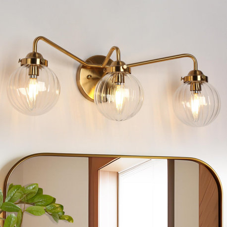 LNC Modern 3-Light Gold Bathroom Vanity Light